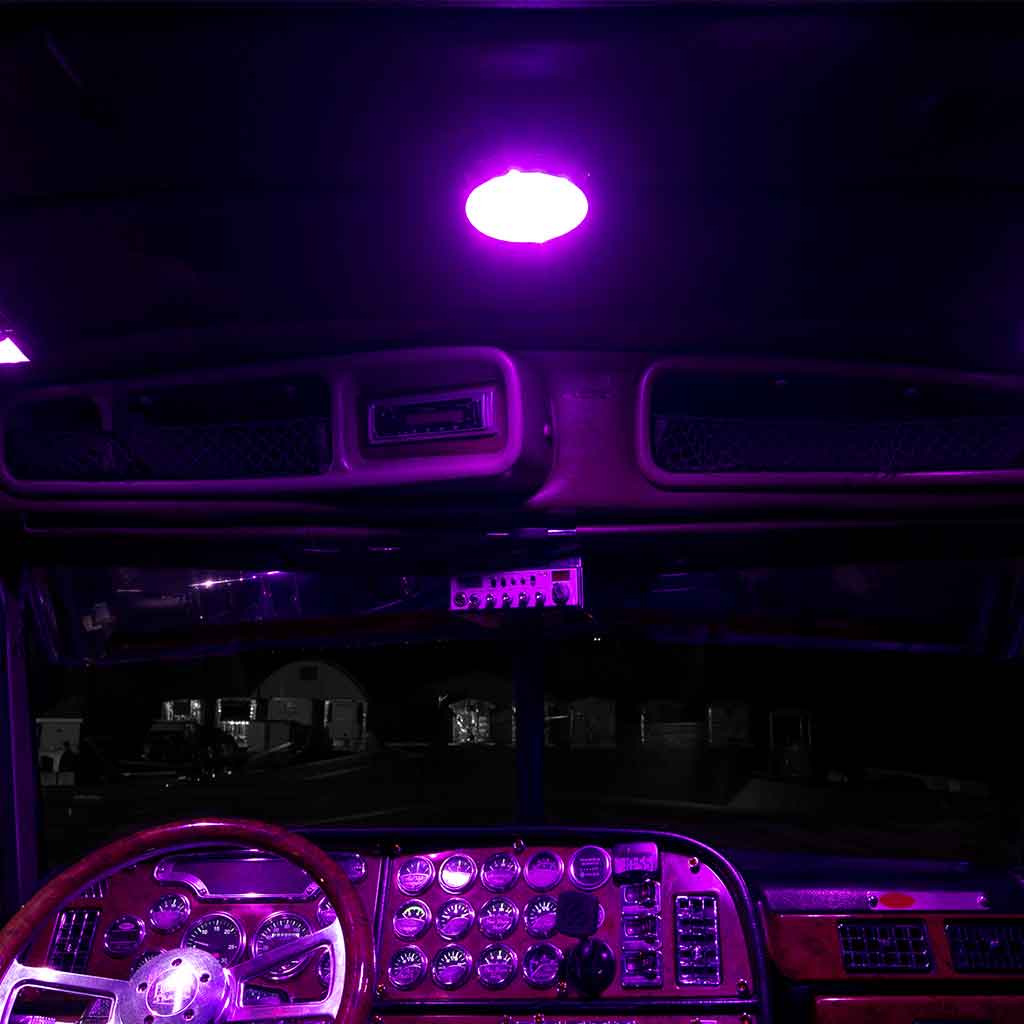 Peterbilt Interior Projector Dome 7-Color Cab Light – Chrome | 18 Diodes