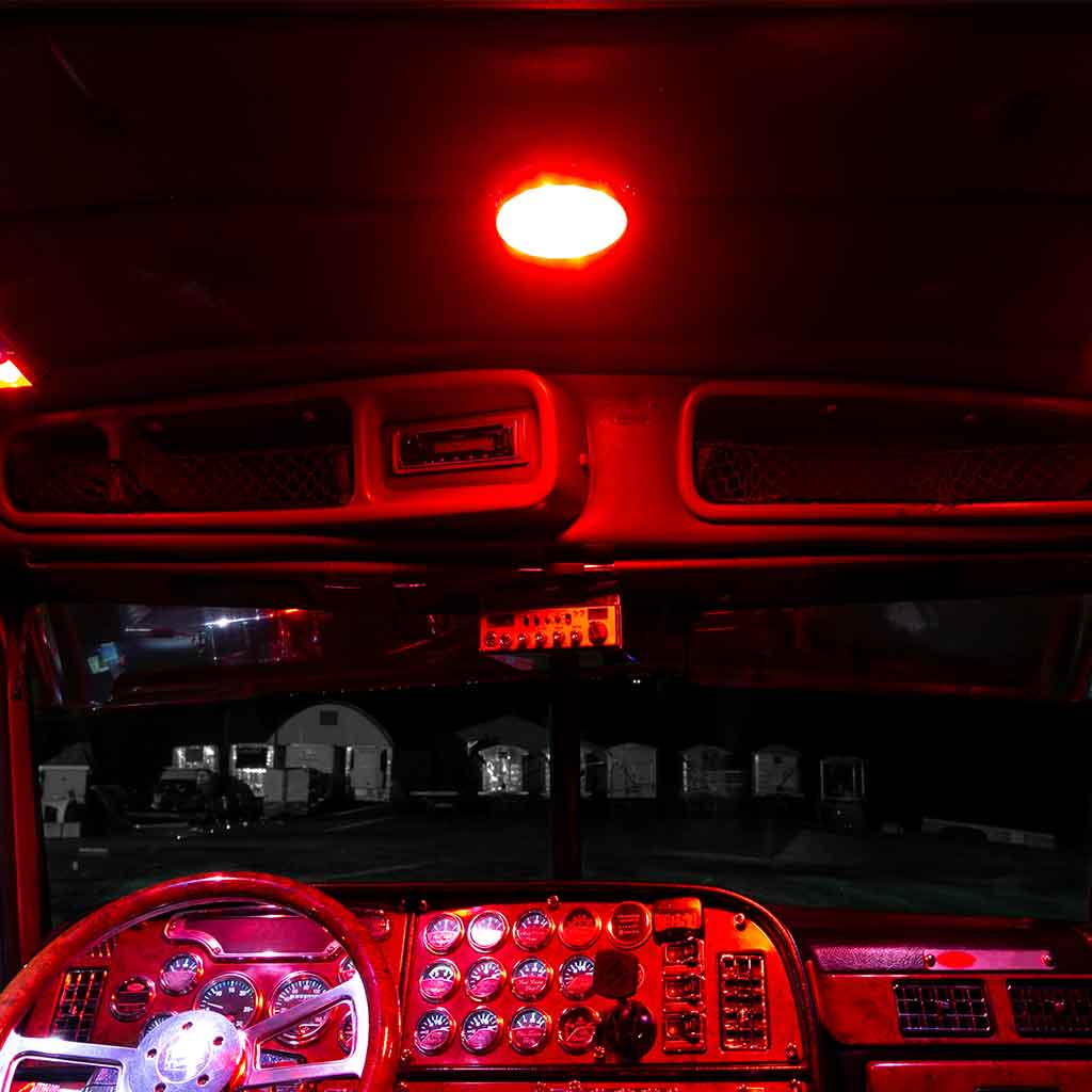 Peterbilt Interior Projector Dome 7-Color Cab Light – Chrome | 18 Diodes