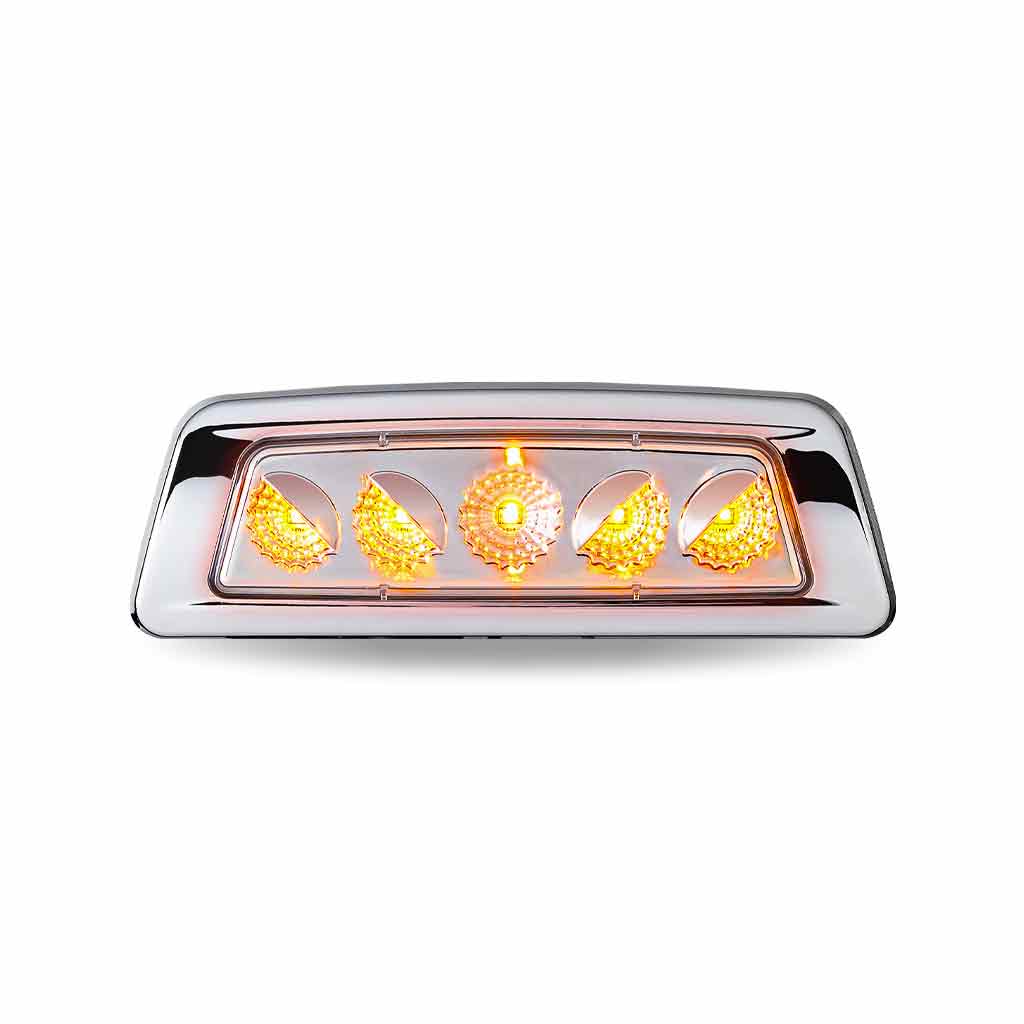 Kenworth/Peterbilt LED Fender Light Clear Amber Turn & Marker – 5 Diodes | Driver Side