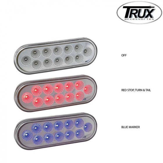 6" Oval Dual Revolution Stop, Turn & Tail LED Light - 12 Diodes