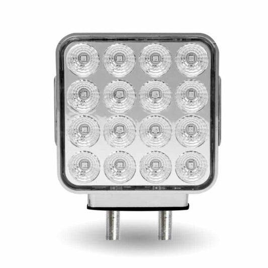 Amber/Red Turn & Marker Square Reflector Double Face LED Light – Double Post | 38 Diodes | Clear Lens