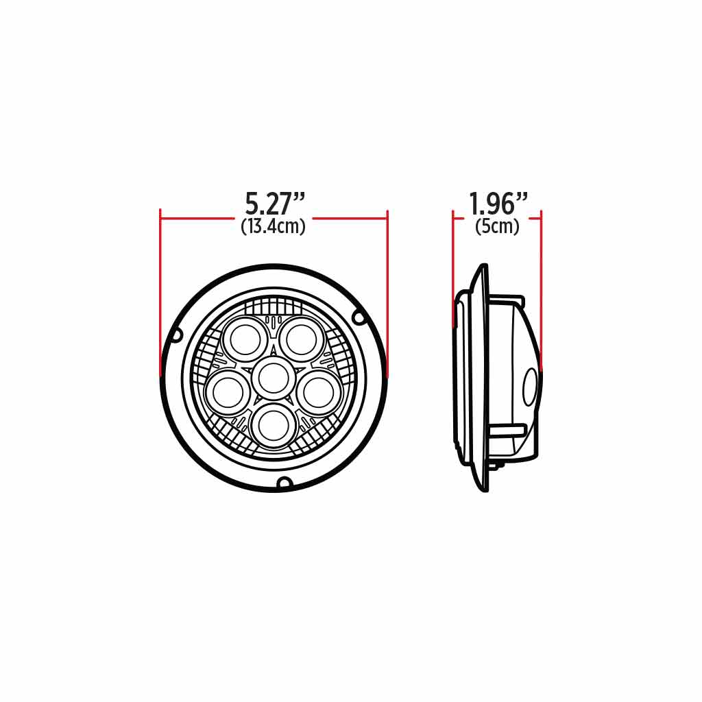 4" Round Legacy Series Flange Mount LED Work Light with Spot Beam