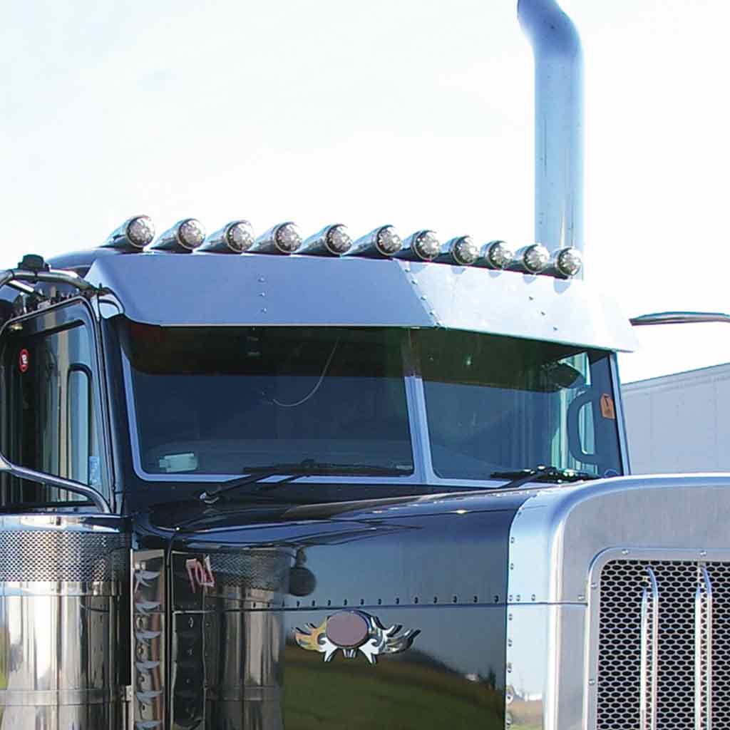 Peterbilt 13″ Low Roof Flat Glass Sun Visor (multiple) (2005+) – Cab Mounted Mirrors
