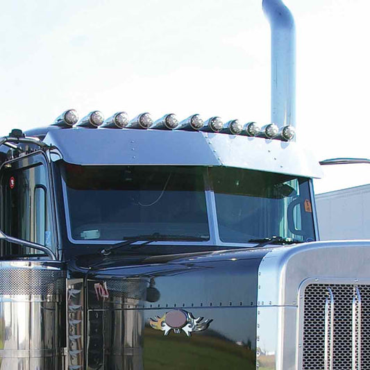 Peterbilt 13″ Low Roof Flat Glass Sun Visor (multiple) (2005+) – Cab Mounted Mirrors