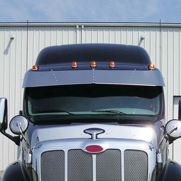 15" Peterbilt High Roof Curved Glass Sun Visor (2000+) – Door Mounted Mirrors