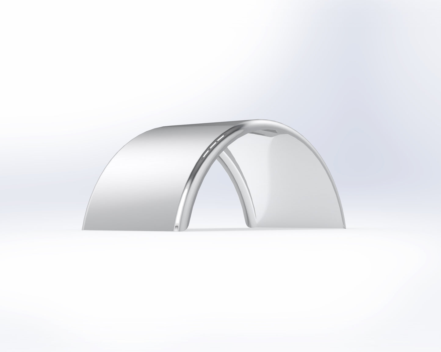 Single Axle 66" Smooth Rolled Edge Round Fender