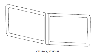 Peterbilt 300 Series Two Piece Flat Windshield Trim - Wide