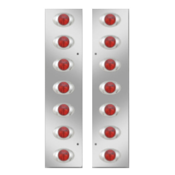 Peterbilt 15" Air Cleaner  Rear Light Bar  (7) M3 / P3 Style Red/Red Each Panel