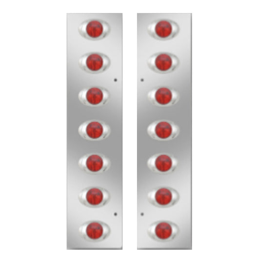 Peterbilt 15" Air Cleaner  Rear Light Bar  (7) M3 / P3 Style Red/Red Each Panel