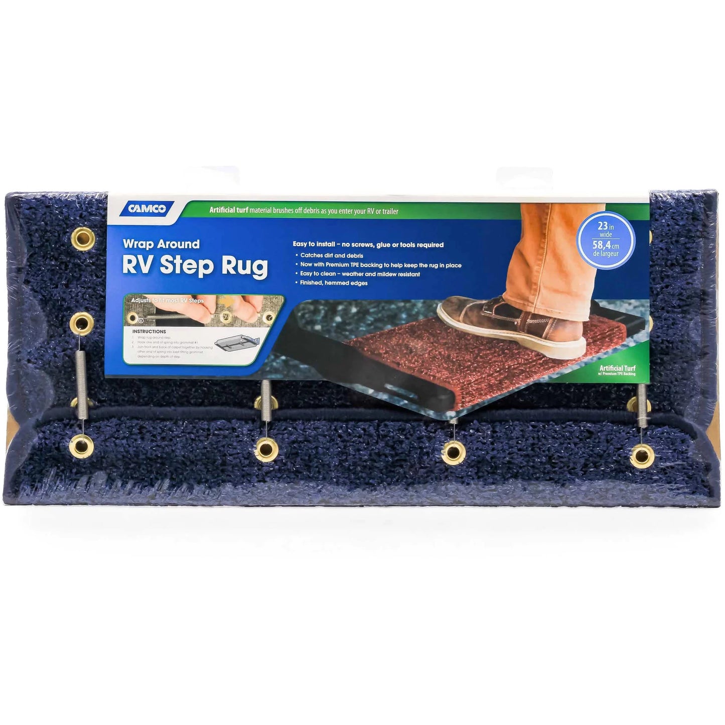 22"x20" Premium Turf Step Rug - Blue