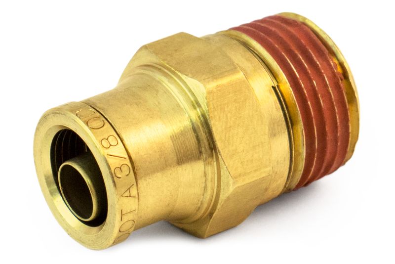 Push Lock Male Connector, 3/8" Pipe X 1/4" Air Line
