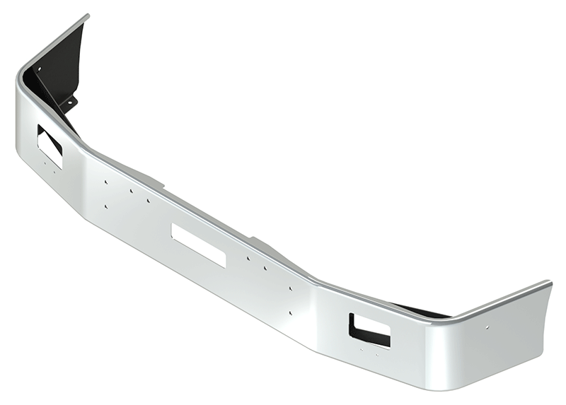 12" Freightliner FLD 112, FLD 120 Setback Axle Bumper 1989 & Later Fog/Vent/Bolt