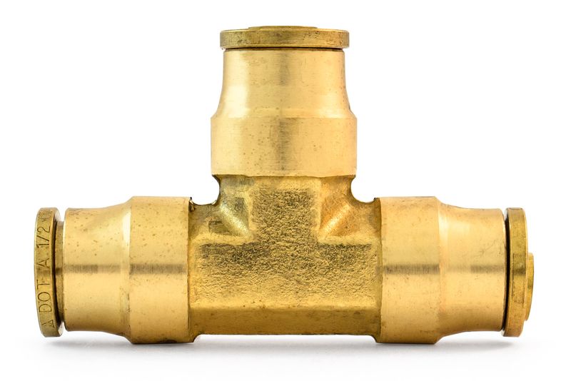 Push Lock Union Tee, 1/2" Air Lines