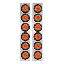 Peterbilt 379, 388, 389 Front 13" Air Cleaner Light Panels with 6 Amber Round LED 2” Lights