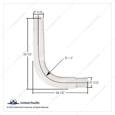90 Degree Elbow 6" O.D. Reduced to 5" O.D. - 35" X 24"