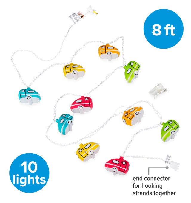 Life is Better at the Campsite Retro Travel Trailer LED Party Lights