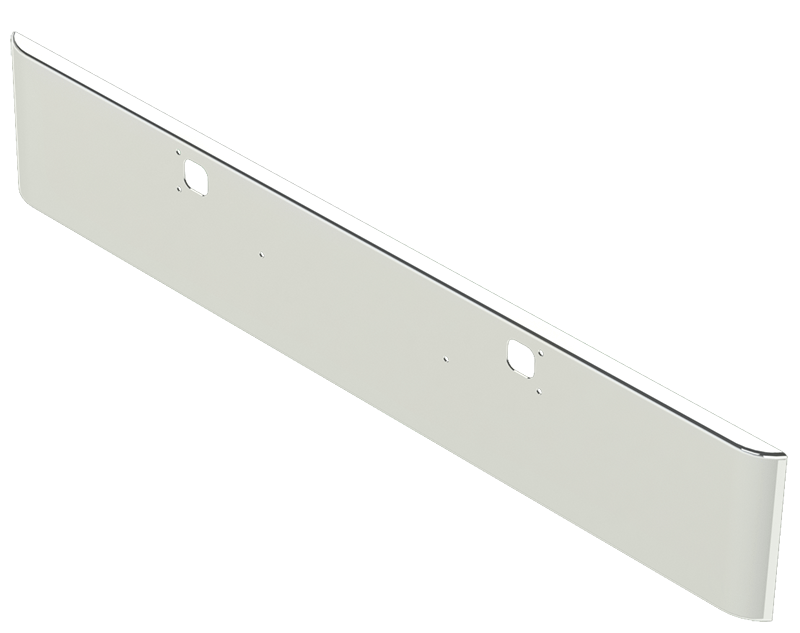 18" Bumper Rolled End Square Kenworth W900B/L 1982+ Tow Bolt Holes