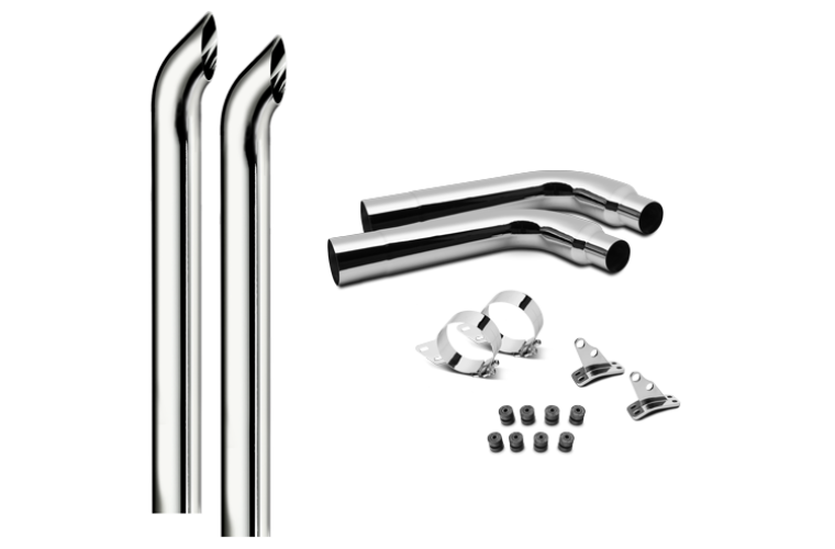 7" x 108" Drop 90 Curved Exhaust Kit for Peterbilt  379