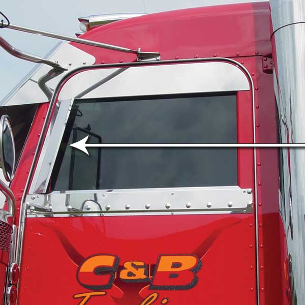 3" X 18" Air Deflector Peterbilt 379/388 1987-2005