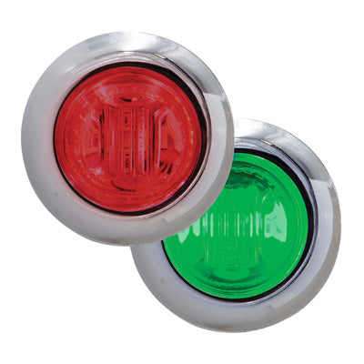 3/4" Clearance/Marker - Red With Green Auxiliary Light