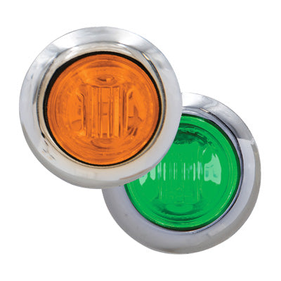 3/4" Clearance Marker - Amber With Green Auxiliary Light