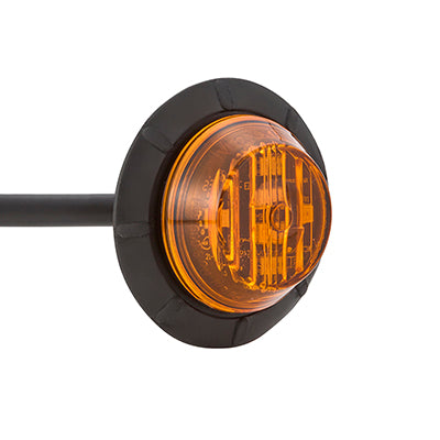 1.25" Round P2/P3/PC2 Clearance Marker Amber, Wide Channel Grommet - Bulk Pack