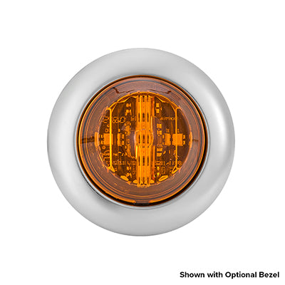 1.25" Round P2/P3/PC2 Clearance Marker Amber, Wide Channel Grommet - Bulk Pack