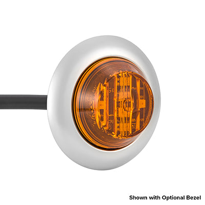 1.25" Round P2/P3/PC2 Clearance Marker Amber, Wide Channel Grommet - Bulk Pack