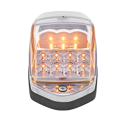 Cab Marker Amber / Clear Lens 17 LED Chrome Housing
