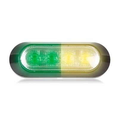 Ultra 0.9" Thin Profile 4 LED Warning Light-Green/Amber/Clear