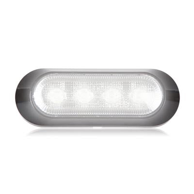 Thin Profile 4 LED Warning Light-White Clear