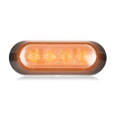 Thin Profile 4 LED Warning Light-Amber/Clear