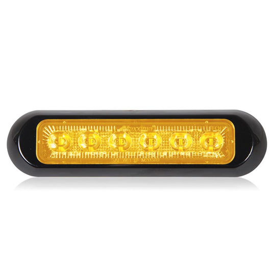 Warning Strobe Thin Low Profile 6 LED Amber Clear Lens Class 1