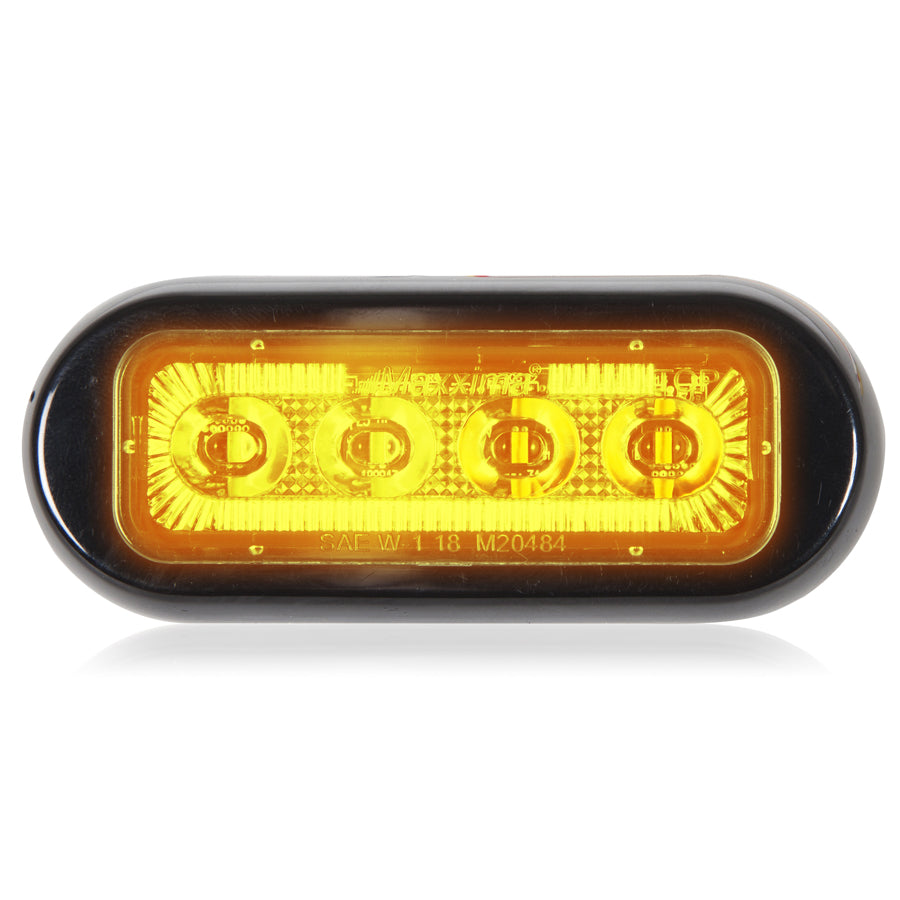 4 LED Rectangular Surface Mount Warning Amber Clear Lens