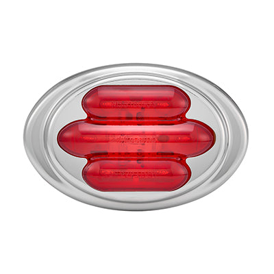 Mini-Chrome Oval Red Clearance Marker