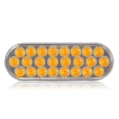 6" Oval Amber/Clear Warning Light