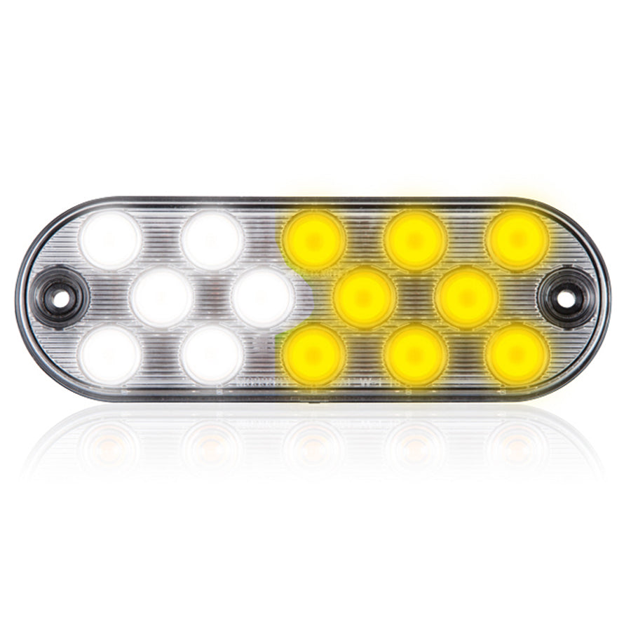 14 LED Waring Light - White/Amber Strobe 6.5"