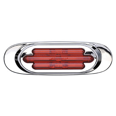 Chrome Oval Clearance Marker Light - Red