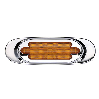 13 LED Chrome Oval Clearance Marker - Amber