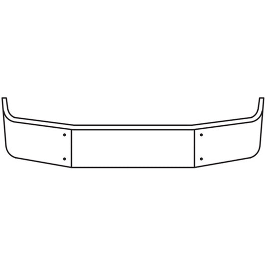 16 Inch Stainless Steel Wrap Around Bumper, 11 Gauge For Peterbilt 386 SBA 2006-Newer