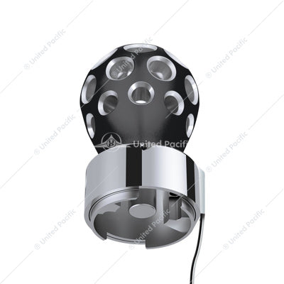 Thread-On Matte Black Phoenix Style Ball Gearshift Knob With LED 9/10 Speed Adapter-Red LED