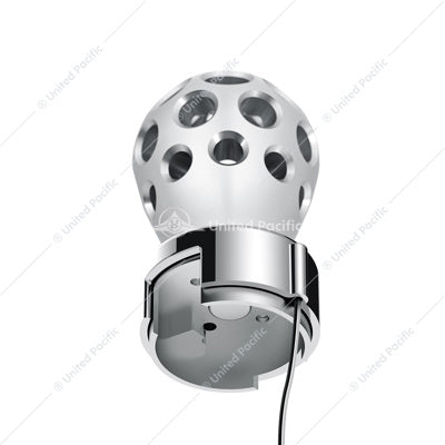 Thread-On Annodized Phoenix Style Ball Gearshift Knob With LED 13/15/18 Speed Adapter-Amber LED