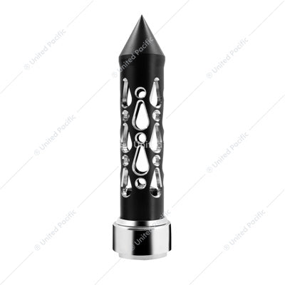 Thread-On Brooklyn Style Spike Gearshift Knob With LED 9/10 Speed Adapter-Matte Black/White LED