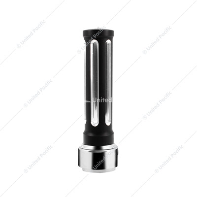 Thread-On Matte Black Sonoma Style Gearshift Knob With LED 13/15/18 Speed Adapter-Clear Crystal/White LED