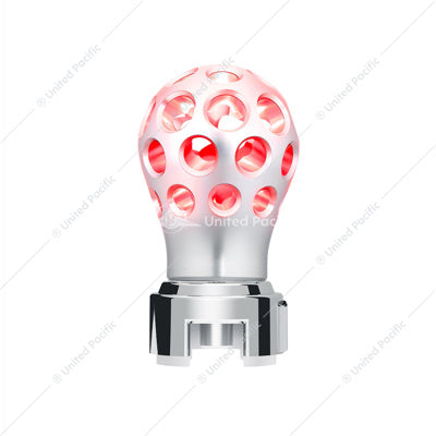 Thread-On Annodized Phoenix Style Ball Gearshift Knob With LED 13/15/18 Speed Adapter-Red LED