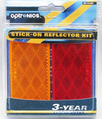 Oblong Amber - Red Reflector Kit 4 Pack