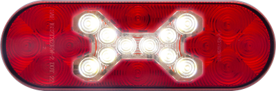 6" Oval Stop Turn Tail Fusion With Cross Pattern Center Backup Light