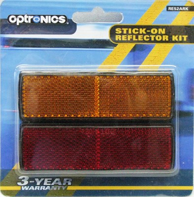 Rectangular Amber - Red Reflector Kit, Striker On