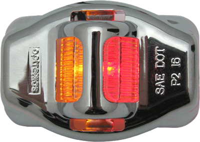 Fender Marker Light Amber / Red Chrome Trim Cover