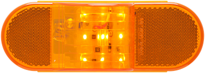 Oval Side Turn Marker LED With Bubble Amber / Amber
